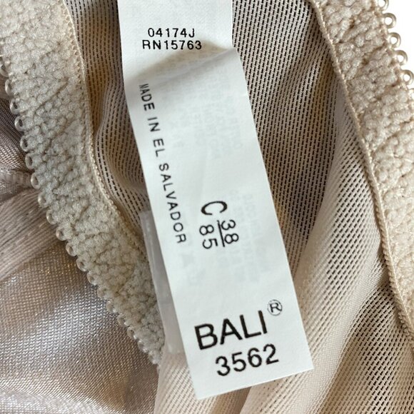 NWT Bali 3562 Satin Tracings Minimizer Bra in Rosewood 38C Item#338J - Picture 9 of 10
